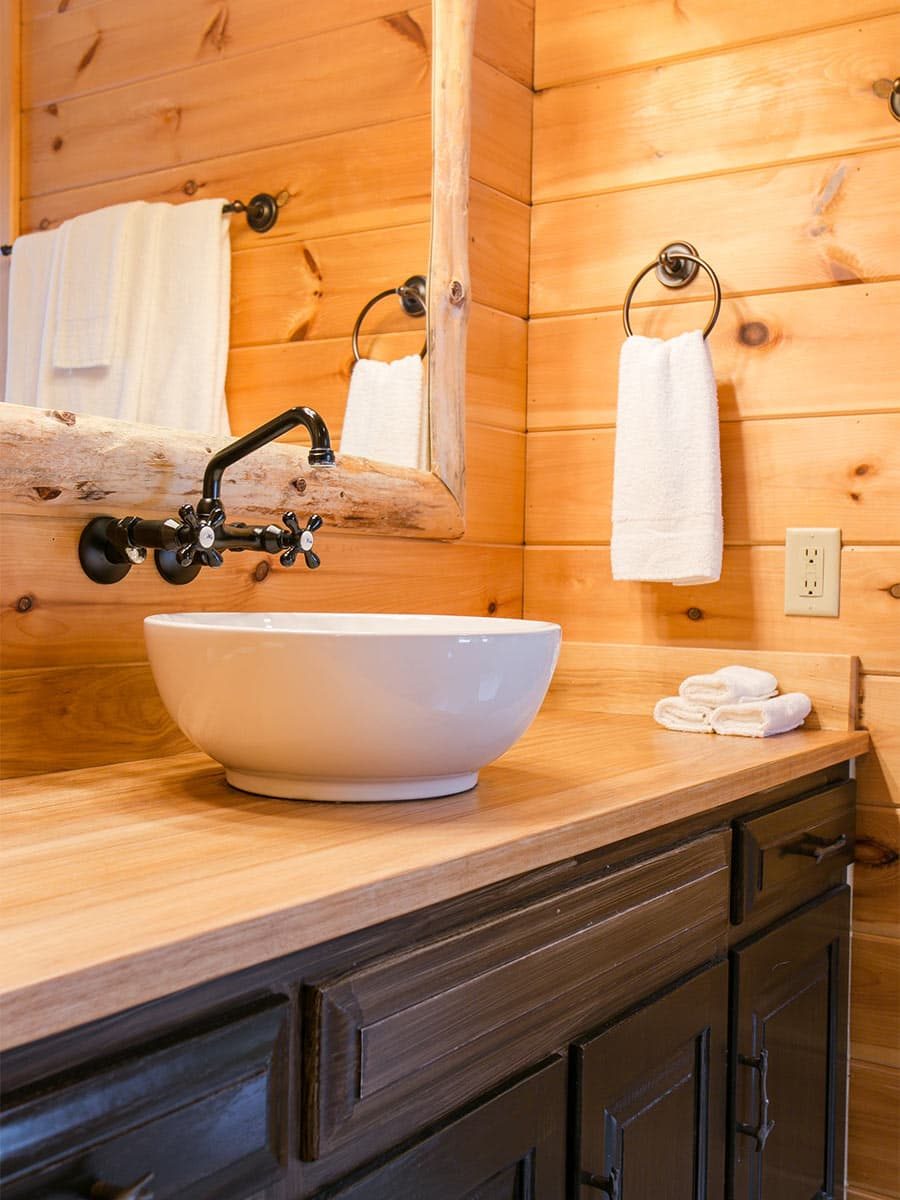 Bathroom vanity with vessel sink