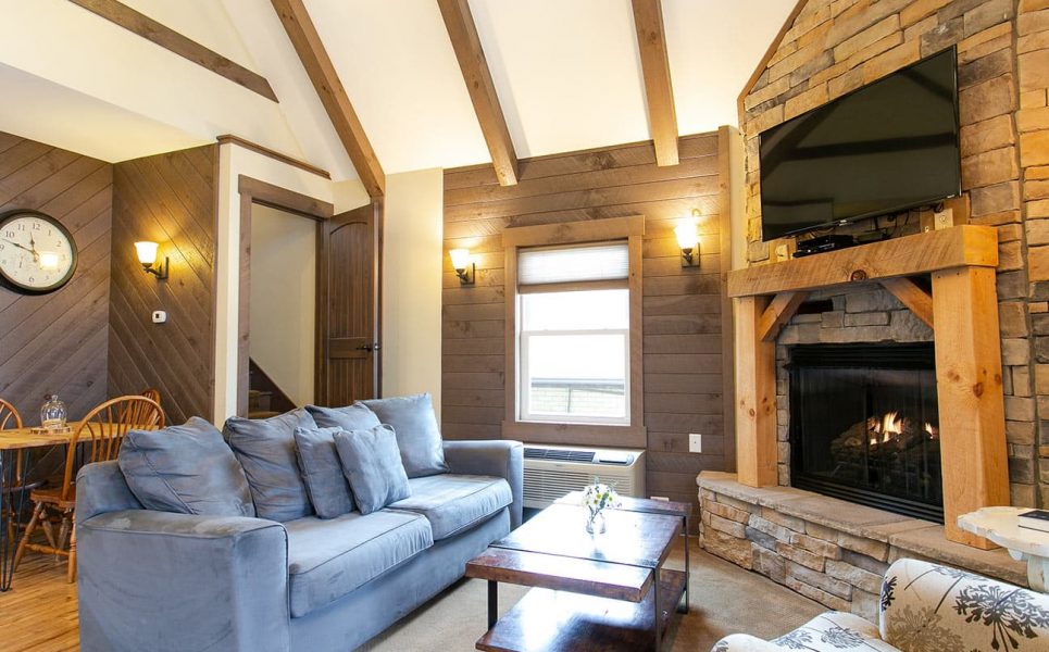 Dining Room and Living Room with Gas Fireplace