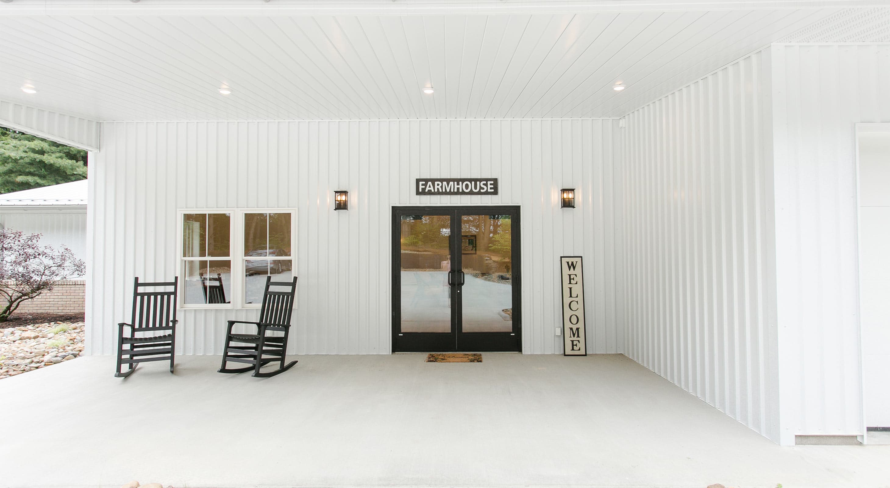 Entrance to Farmhouse with Welcome sign