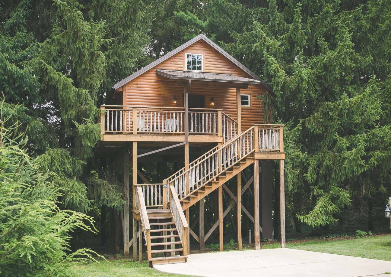 Exterior of Lofty Willows Tree House