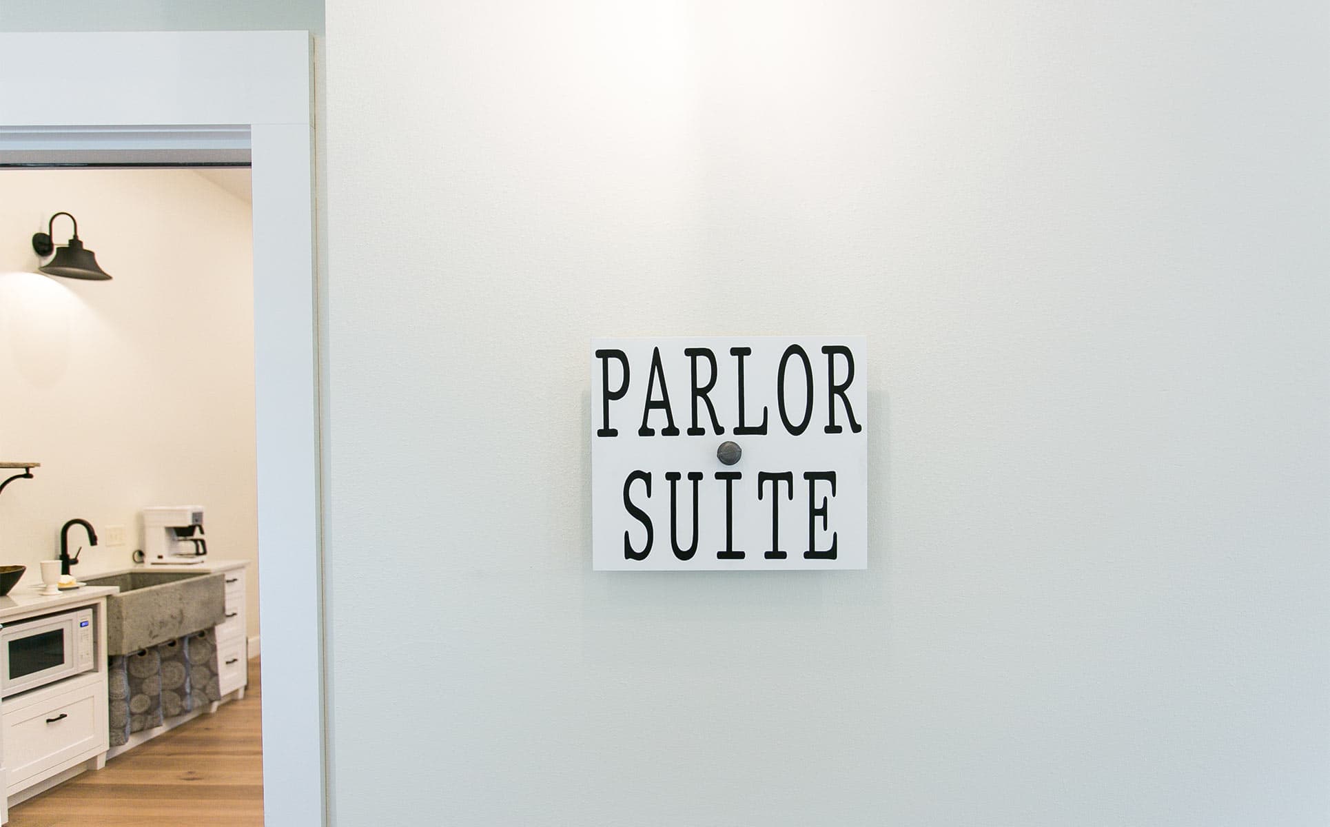 Sign that says Parlor Suite