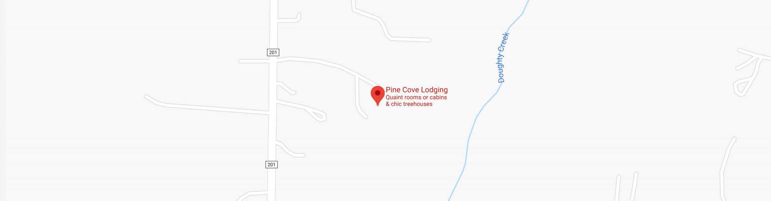 Map of Pine Cove Lodging