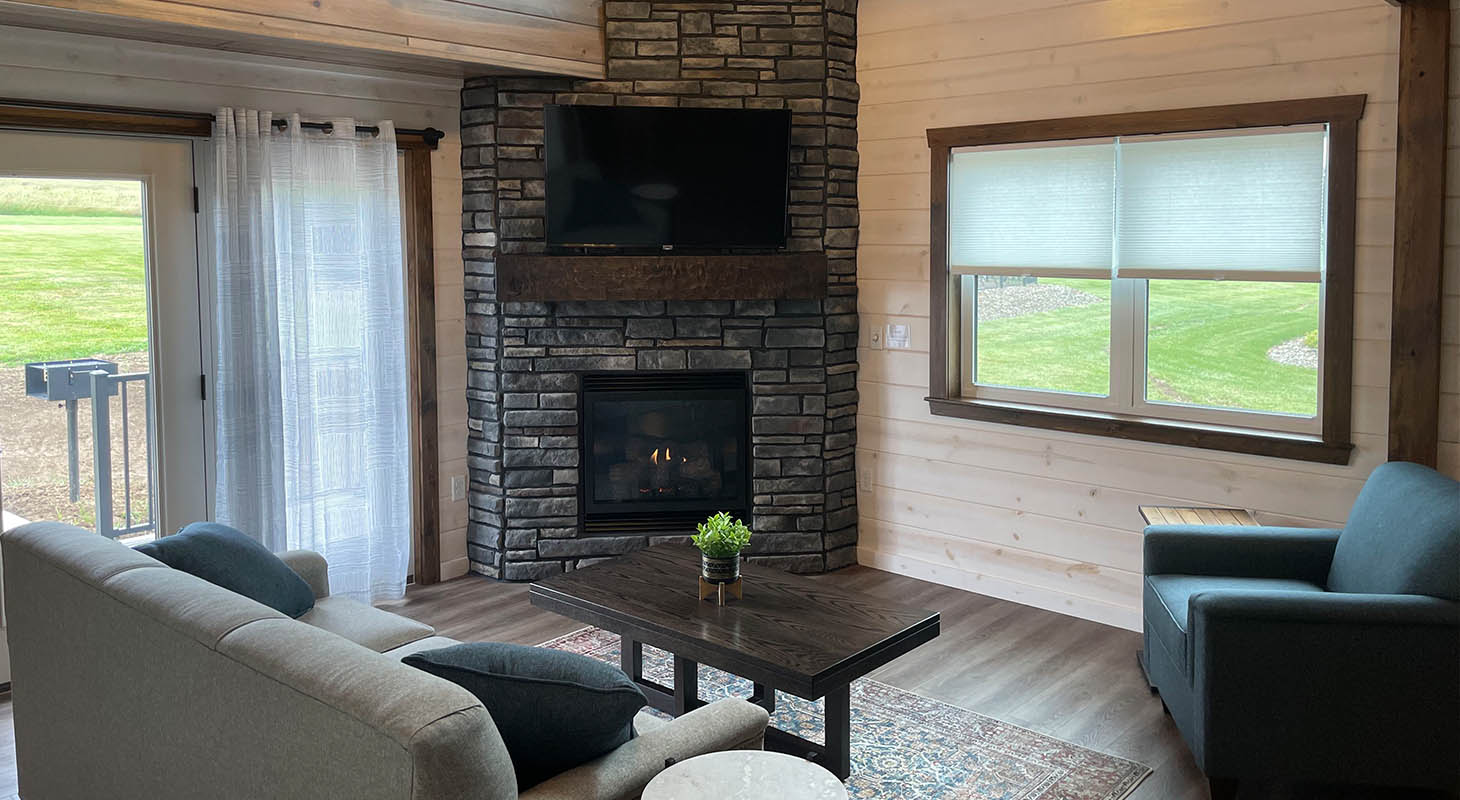 Living room with gas fireplace