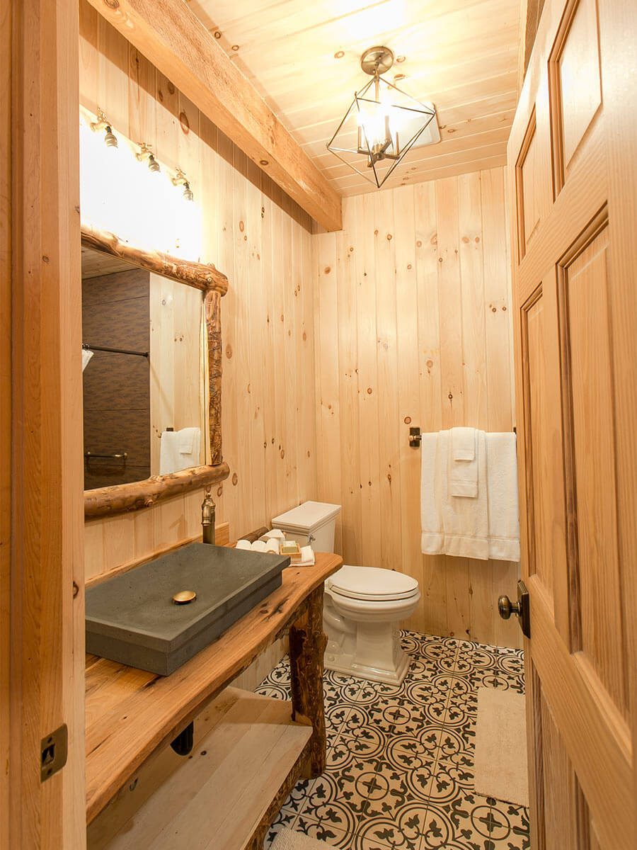 Bathroom with stone sink