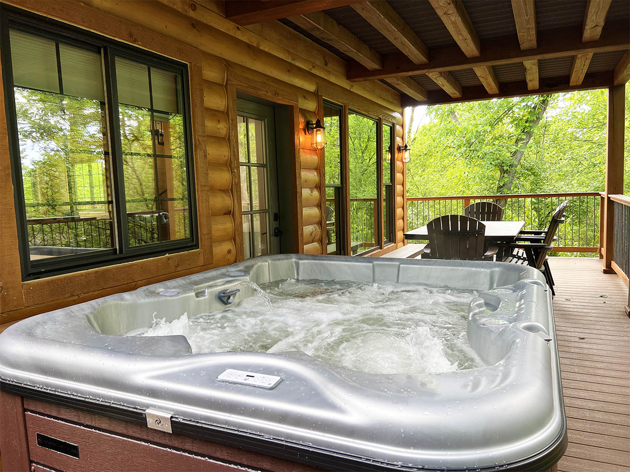 hot tub on outdoor patio