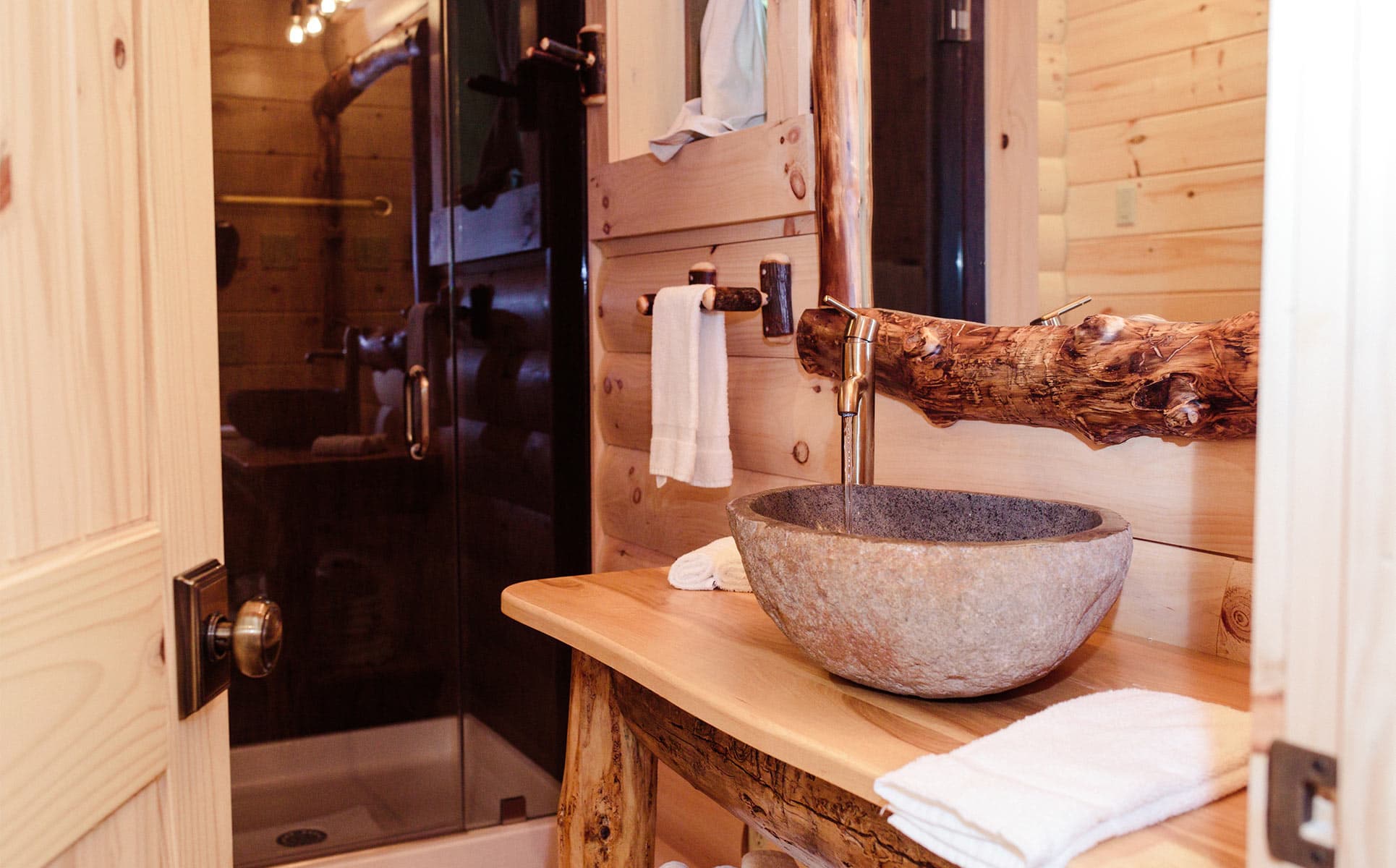 Bathroom with vessel sink