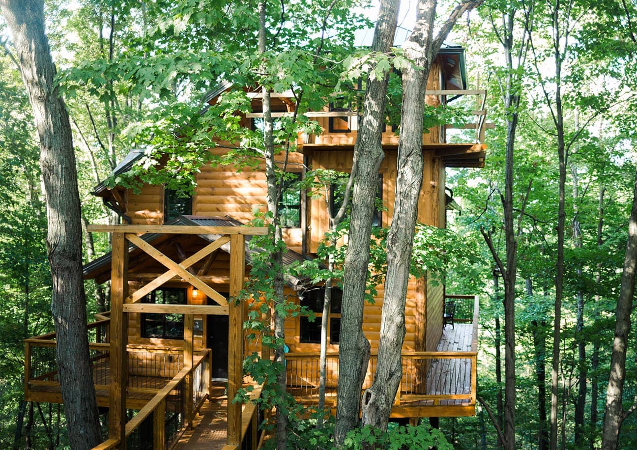 Exterior of three story Treehouse