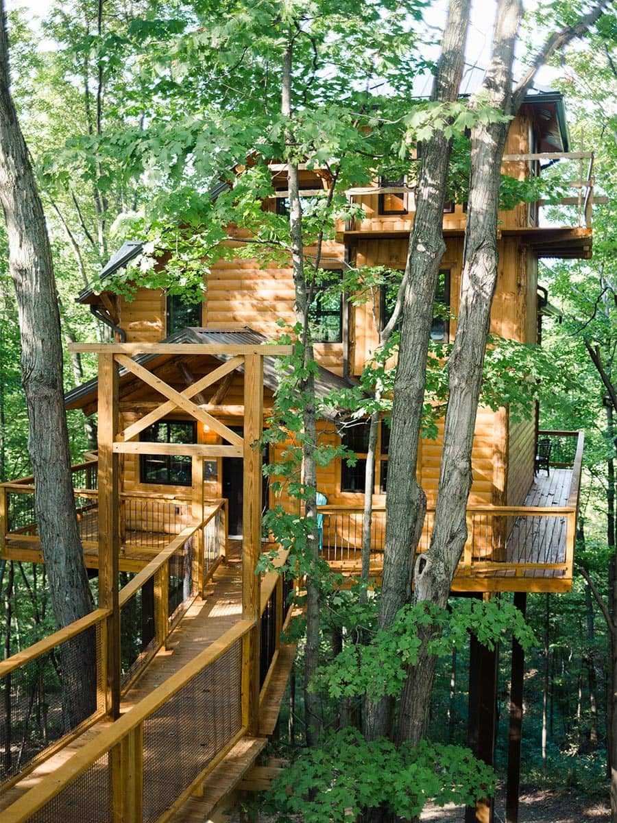 Exterior of three story Treehouse