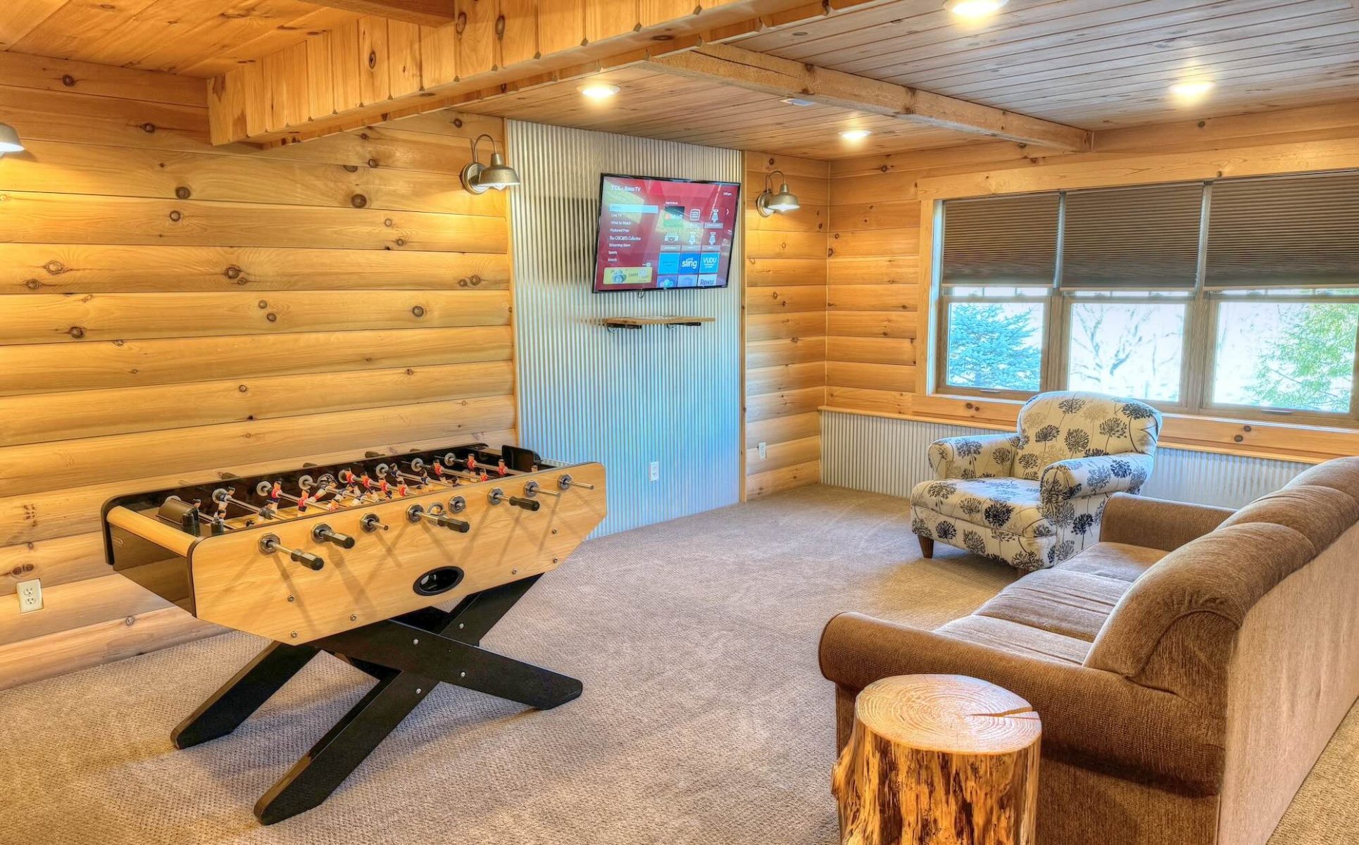 Basement Living Area with Games