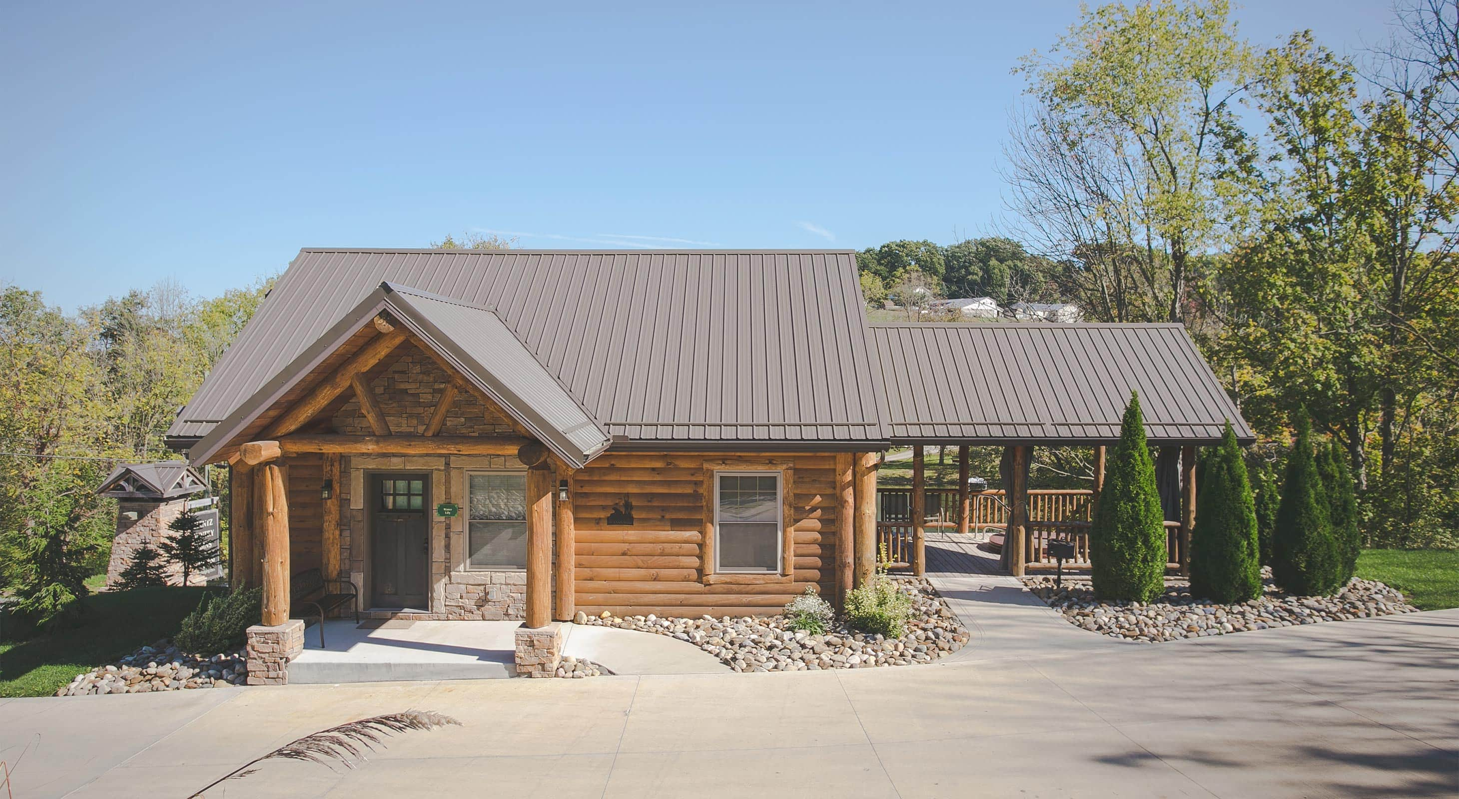 Exterior of Water Lily Log Cabin